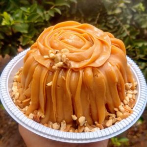 Mini vulcão de doce de leite