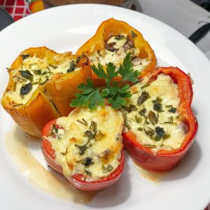 Pimentão recheado na airfryer