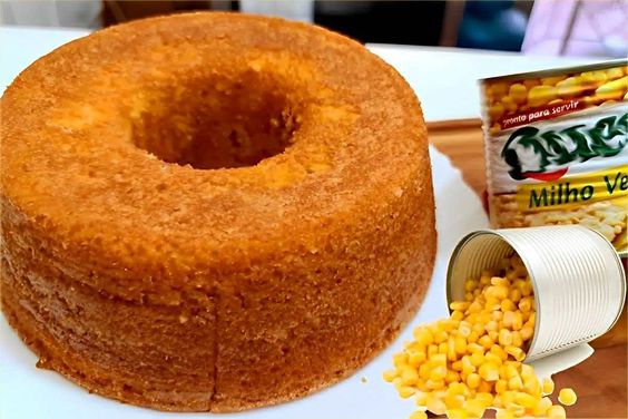 bolo de milho de lata no liquidificador fácil prático