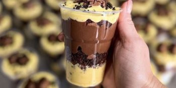 Copo da felicidade com brownie