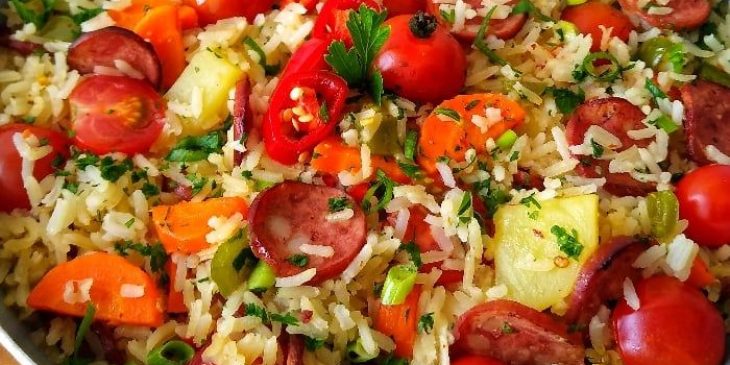 arroz para almoço de Dia das Mães que é tudo gostoso