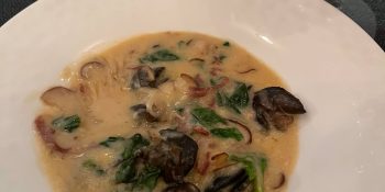 Escargot com creme de batata com receita que dá pra fazer em casa
