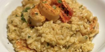 Receita de risoto carbonara com camarão muito fácil