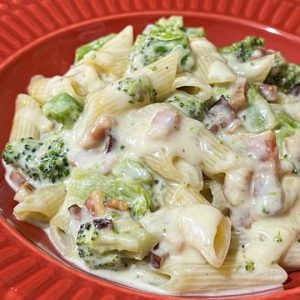 Penne ao molho branco e bacon ana maria