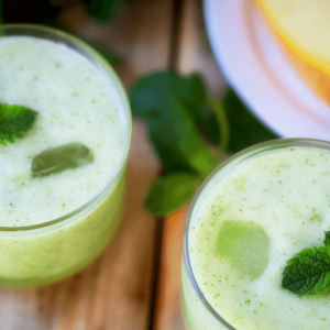 suco de melão com hortelã simples fácil