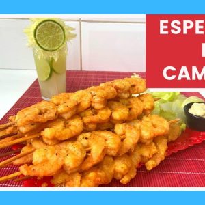 Camarão no palito com queijo receita