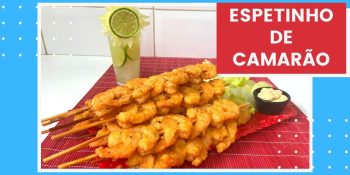 Camarão no palito com queijo