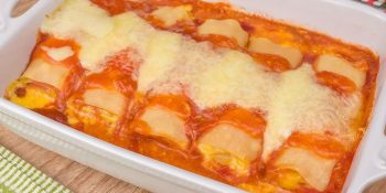 Canelone com massa de pastel