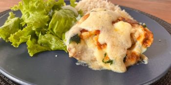 Coxa de frango ao molho branco