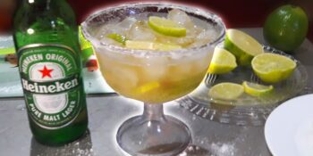 Drink de cerveja, sal e limão