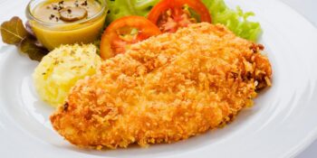 Frango empanado sem uma gota de óleo