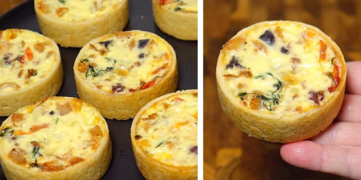 Mini quiche de bacalhau receita