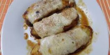 Sobremesa com banana, queijo e canela