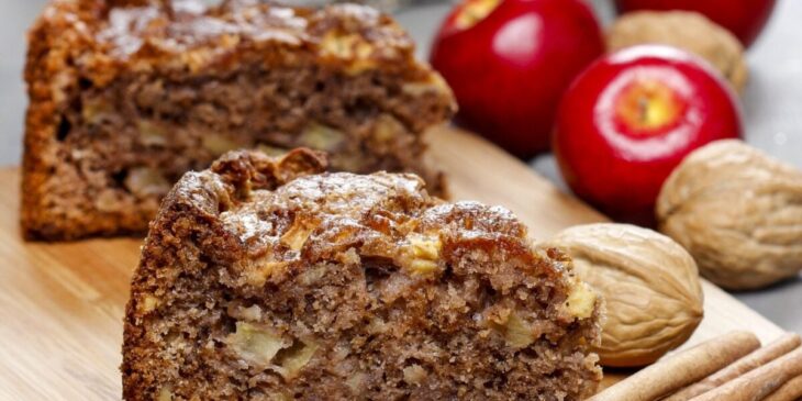 Bolo de maçã com canela fit receita