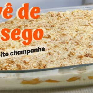 pavê de pêssego com bolacha champagne como preparar