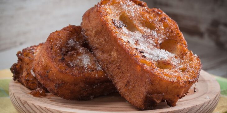 rabanada de forno com leite condensado