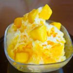 sobremesa de manga com leite de coco