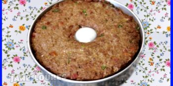 Carne na forma de bolo