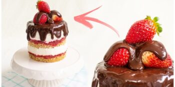 Mini bolo de morango