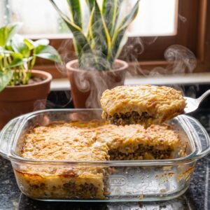 Bolo de batata com carne moída
