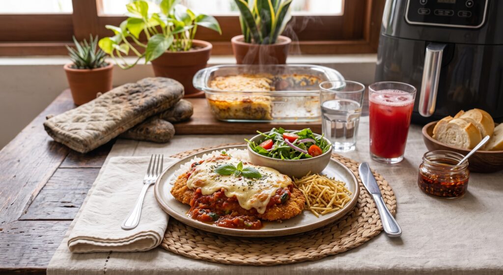 Frango à parmegiana no forno