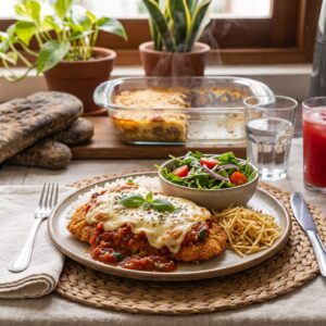 Frango à parmegiana no forno