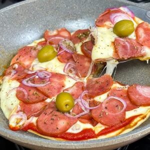 pizza frigideira calabresa receita
