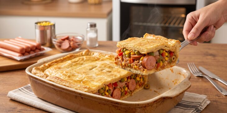 Torta de salsicha de forno
