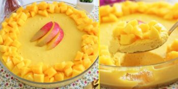 Torta de manga e maracujá com chantilly de coco
