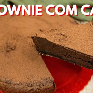 Torta trufada de café com base de brownie ana maria