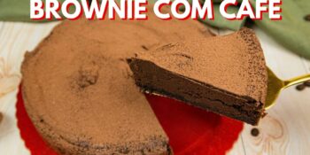 Torta trufada de café com base de brownie