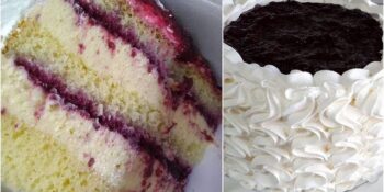 Receita de Festa Julina: Bolo de baunilha com recheio de framboesa