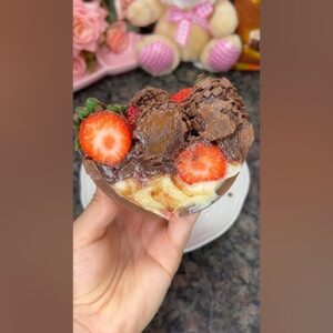 Bombom aberto de morango receita