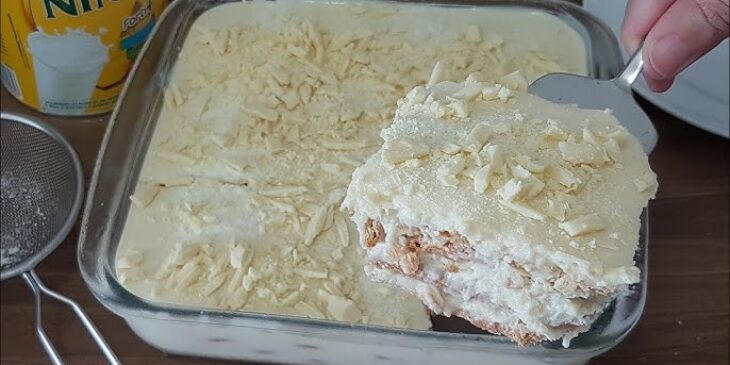 Pavê de leite ninho simples bem cremoso receita