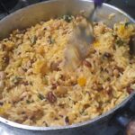 Baião de dois com calabresa e bacon