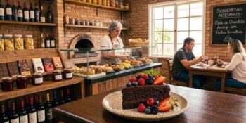 Bolo de chocolate amargo com frutas vermelhas