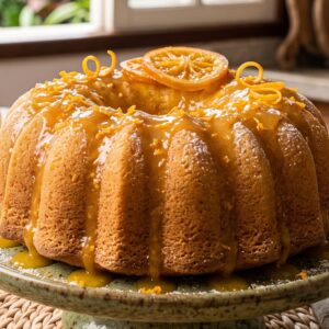Bolo de laranja com suco de saquinho