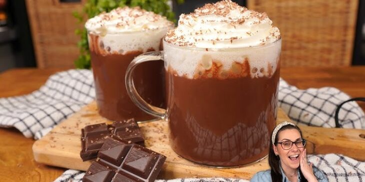 Chocolate quente com chocolate em barra receita
