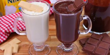 Chocolate quente de micro-ondas pronto em 3 minutos