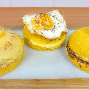 Cuscuz recheado na Airfryer com casquinha dourada receita