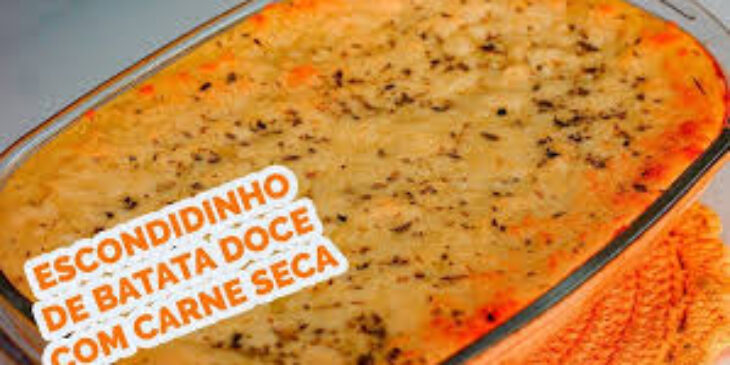 Escondidinho de batata doce com charque facil simples