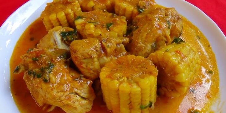 Frango cozido com milho receita