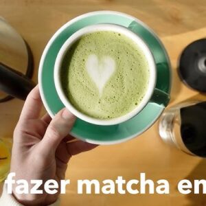 Latte de chá verde Matcha quente receita