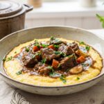 Polenta com carne de panela