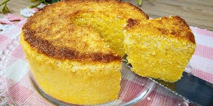 Bolo de flocão de milho com coco receita