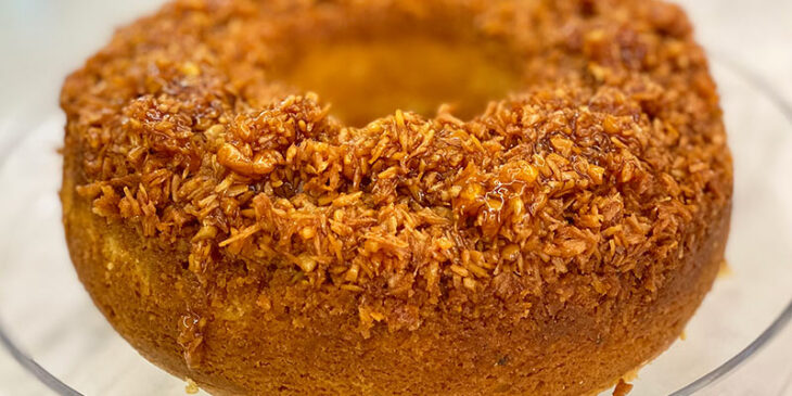 Bolo de milho com coco queimado receita