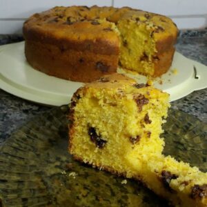 Bolo de milho com gotas de chocolate receita