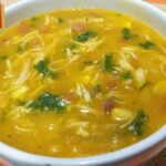 Caldo de kenga com frango bem desfiadinho receita