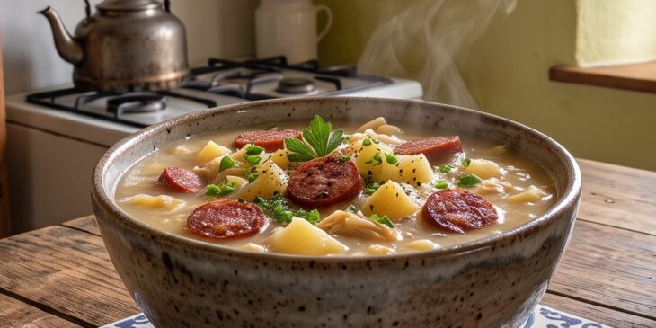 Caldo de kenga com calabresa como preparar