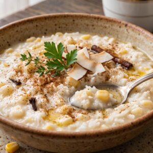 Canjica nordestina com leite de coco como preparar